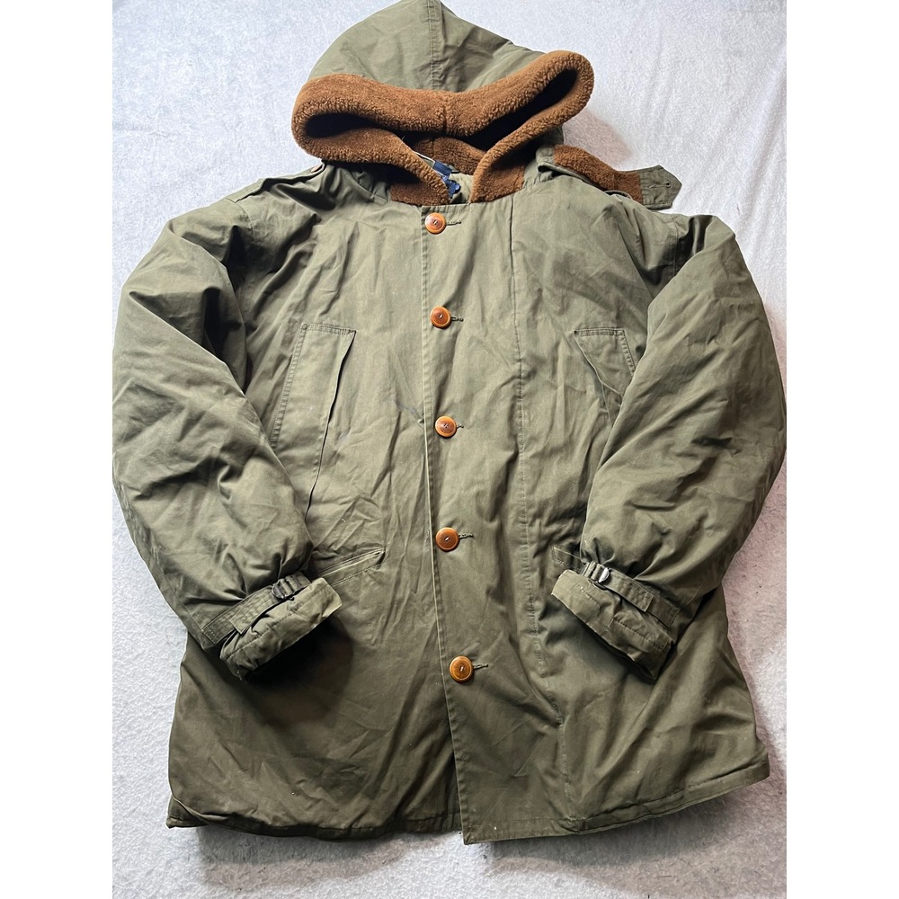 Polo Ralph Lauren Mens L fur Lined Hooded vintage‎ Parka military flight B9 coat